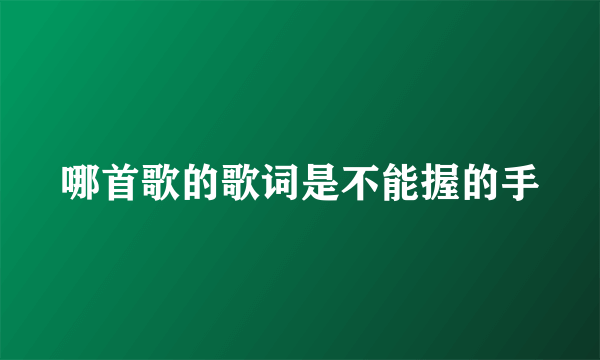 哪首歌的歌词是不能握的手