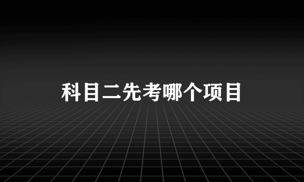 科目二先考哪个项目