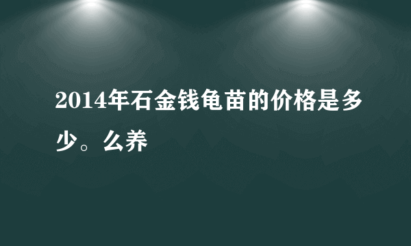 2014年石金钱龟苗的价格是多少。么养