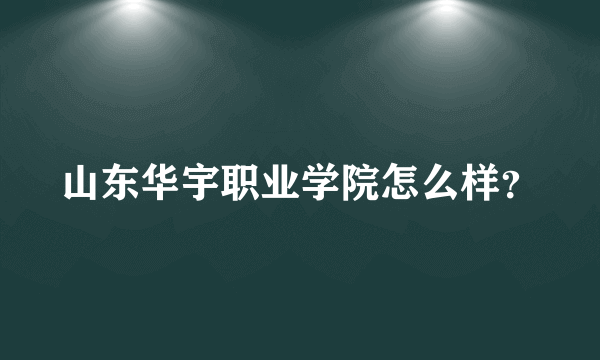 山东华宇职业学院怎么样？