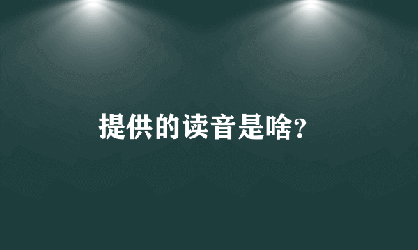 提供的读音是啥？