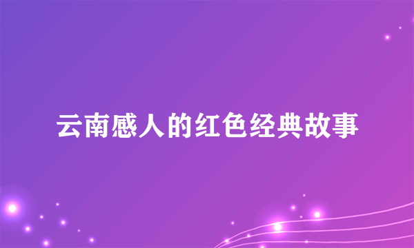 云南感人的红色经典故事