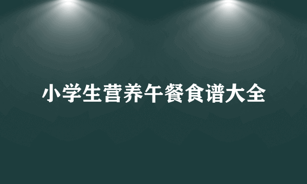 小学生营养午餐食谱大全