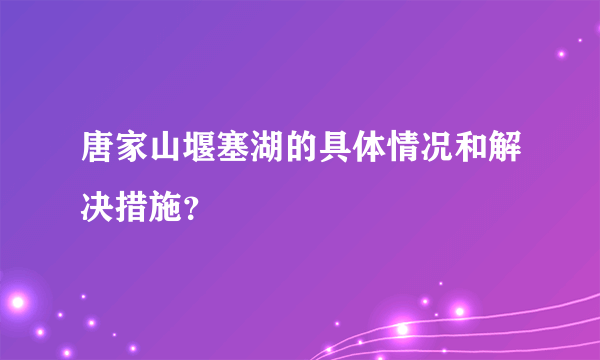 唐家山堰塞湖的具体情况和解决措施？