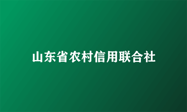 山东省农村信用联合社