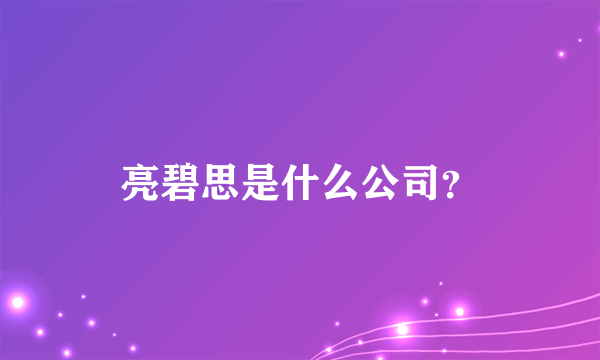 亮碧思是什么公司？