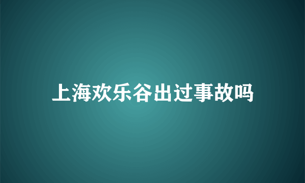 上海欢乐谷出过事故吗