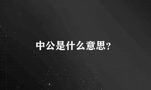 中公是什么意思？