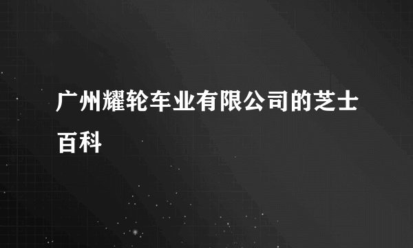 广州耀轮车业有限公司的芝士百科