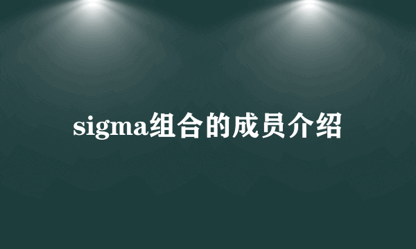 sigma组合的成员介绍