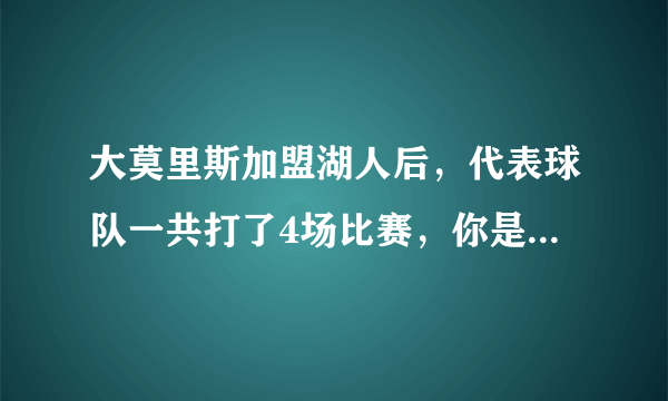 大莫里斯加盟湖人后，代表球队一共打了4场比赛，你是如何看待他的表现？