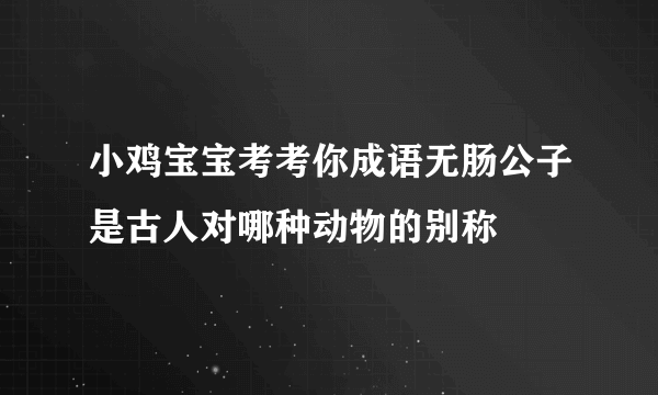 小鸡宝宝考考你成语无肠公子是古人对哪种动物的别称