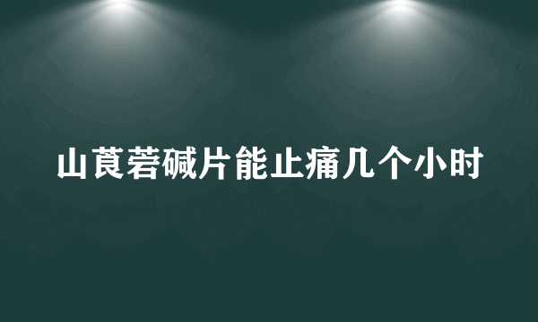 山莨菪碱片能止痛几个小时