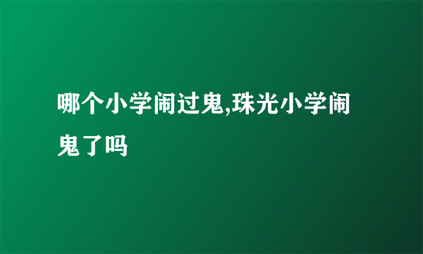 哪个小学闹过鬼,珠光小学闹鬼了吗