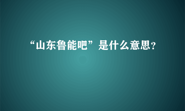 “山东鲁能吧”是什么意思？