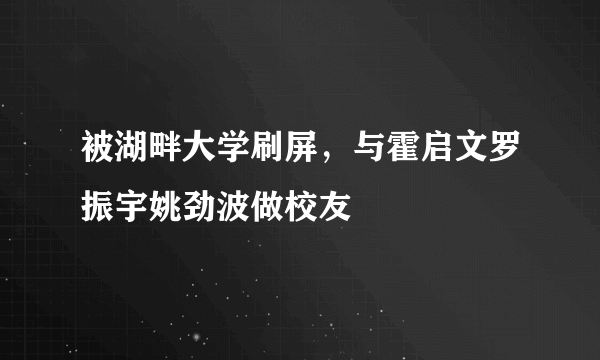 被湖畔大学刷屏，与霍启文罗振宇姚劲波做校友