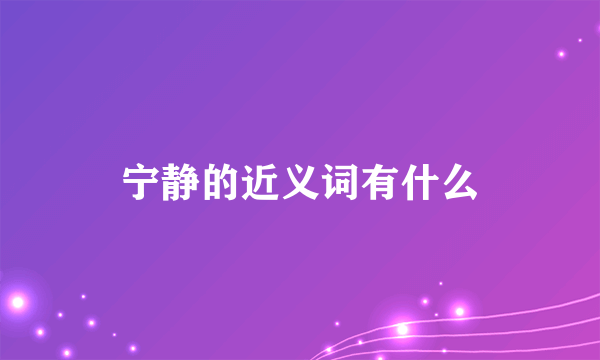 宁静的近义词有什么