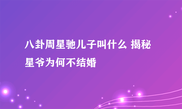 八卦周星驰儿子叫什么 揭秘星爷为何不结婚