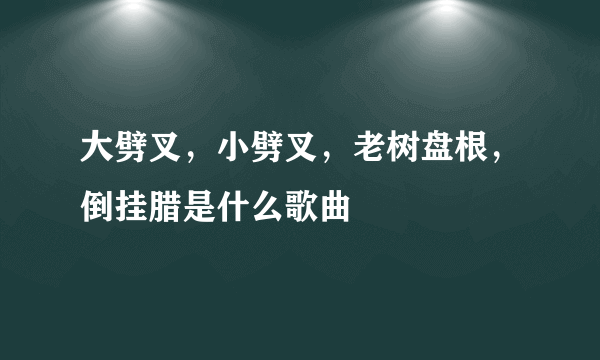 大劈叉，小劈叉，老树盘根，倒挂腊是什么歌曲