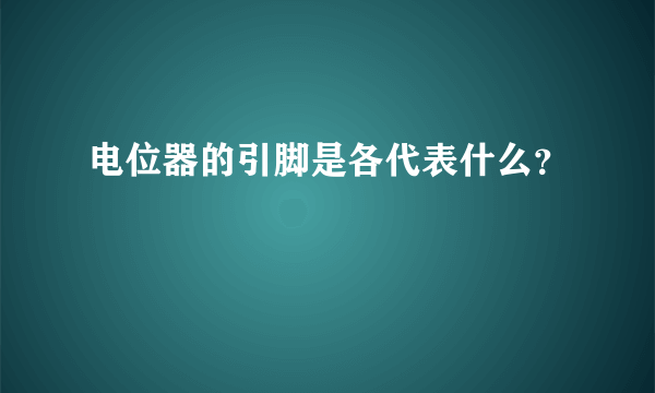 电位器的引脚是各代表什么？