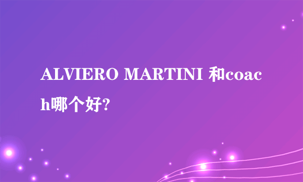 ALVIERO MARTINI 和coach哪个好?