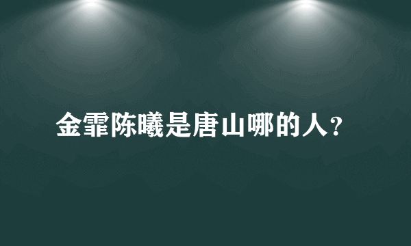 金霏陈曦是唐山哪的人？