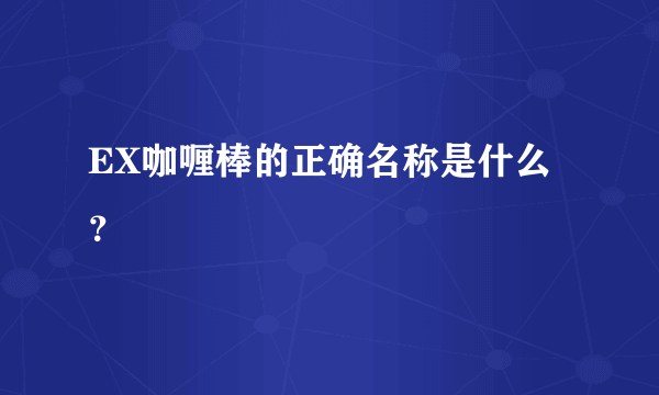 EX咖喱棒的正确名称是什么？