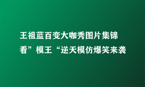 王祖蓝百变大咖秀图片集锦 看”模王“逆天模仿爆笑来袭