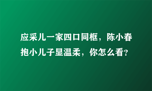 应采儿一家四口同框，陈小春抱小儿子显温柔，你怎么看？