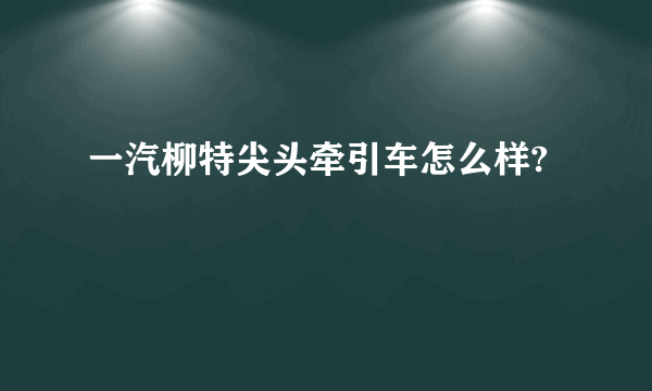 一汽柳特尖头牵引车怎么样?