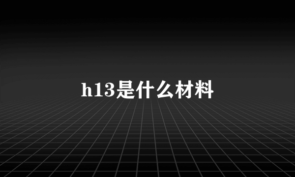 h13是什么材料