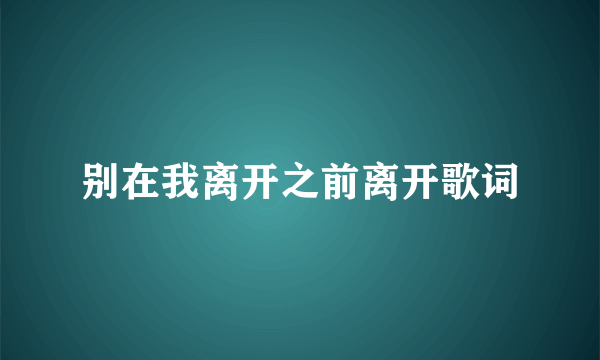 别在我离开之前离开歌词