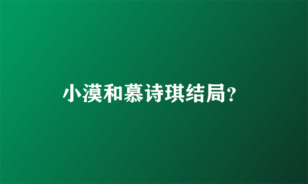 小漠和慕诗琪结局？