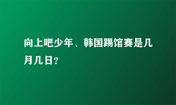 向上吧少年、韩国踢馆赛是几月几日？