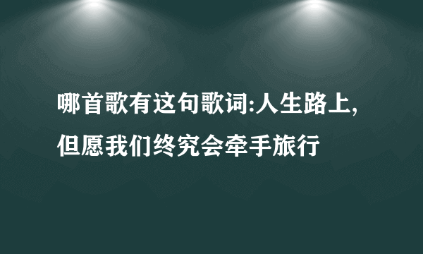 哪首歌有这句歌词:人生路上,但愿我们终究会牵手旅行