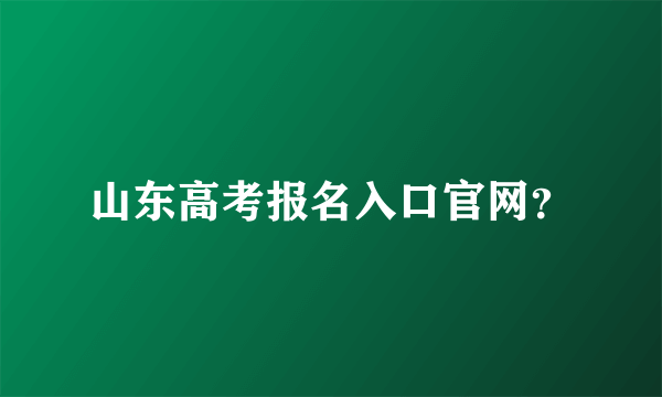 山东高考报名入口官网？