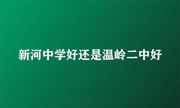 新河中学好还是温岭二中好