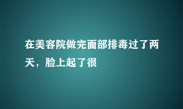 在美容院做完面部排毒过了两天，脸上起了很