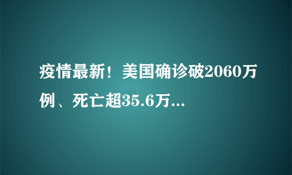 疫情最新！美国确诊破2060万例、死亡超35.6万，单日死亡超2000例