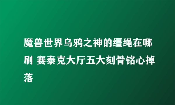 魔兽世界乌鸦之神的缰绳在哪刷 赛泰克大厅五大刻骨铭心掉落