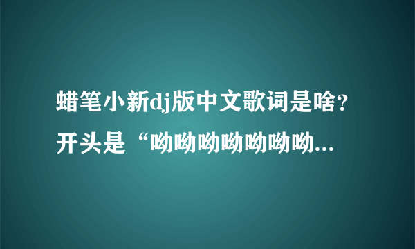 蜡笔小新dj版中文歌词是啥？开头是“呦呦呦呦呦呦呦 哈呵 哈呵 哈呵…”小孩唱的，是韩语，很有节奏感