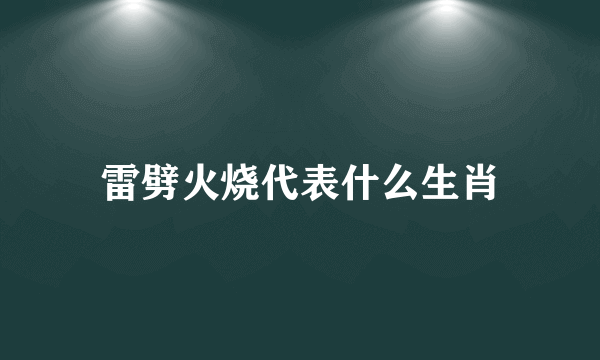 雷劈火烧代表什么生肖