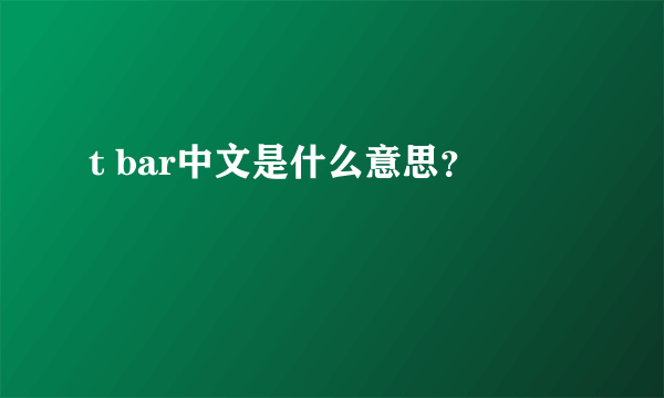 t bar中文是什么意思？