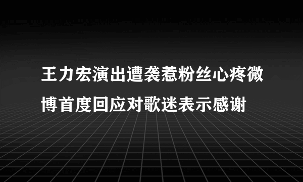 王力宏演出遭袭惹粉丝心疼微博首度回应对歌迷表示感谢