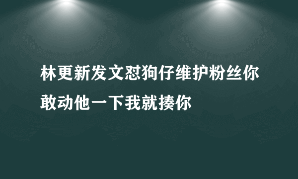 林更新发文怼狗仔维护粉丝你敢动他一下我就揍你