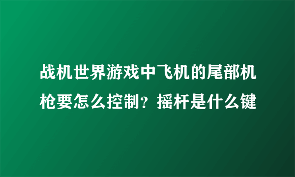 战机世界游戏中飞机的尾部机枪要怎么控制？摇杆是什么键