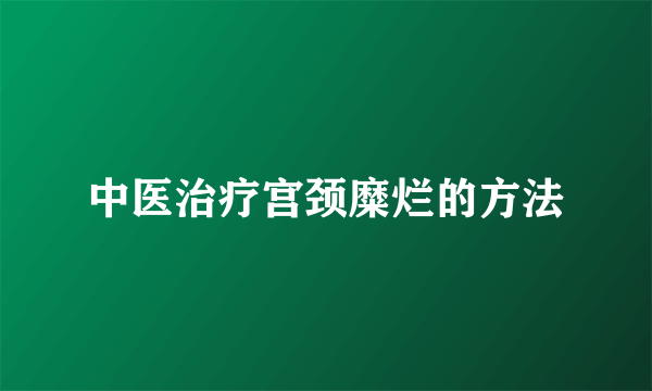 中医治疗宫颈糜烂的方法