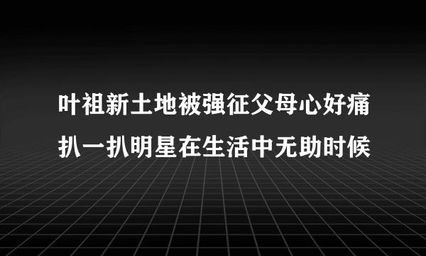 叶祖新土地被强征父母心好痛扒一扒明星在生活中无助时候