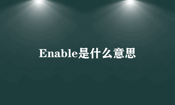 Enable是什么意思