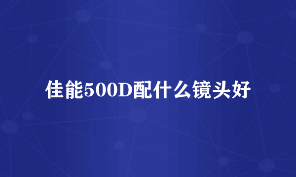 佳能500D配什么镜头好